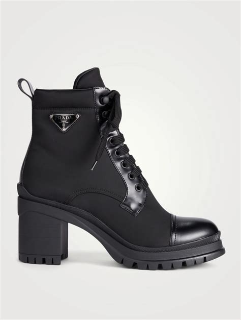 lace-up women prada boots|Prada block heel combat boots.